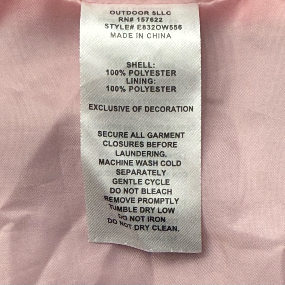 Eddie Bauer Kids-Eddie Bauer Girls's Hooded Lightweight Jacket, Pink/Gray, Sz L - Picture 6 of 7